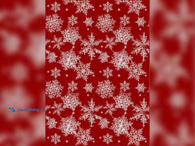 Lot 49-3612790 - Christmas 8 ft. x 10 ft. Red Snowflakes Area Rug, Model # X24IU0046H-181, Slightly used.  Ref#CRS062...
