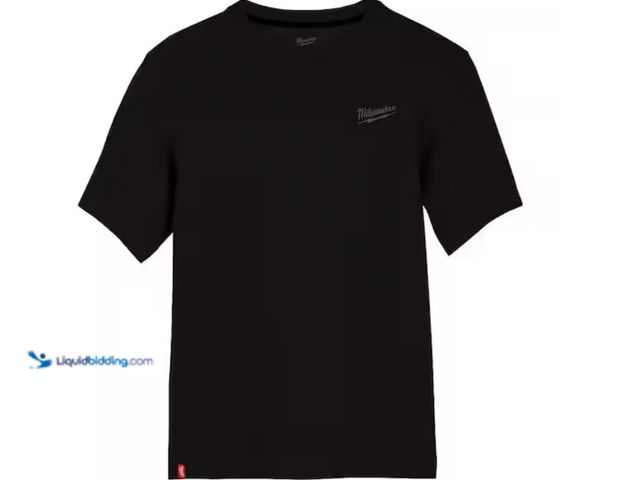 Lot 49-2020736 - Milwaukee Men's Medium Black Cotton/Polyester Short-Sleeve Hybrid Work T-Shirt, Model # 603B-M. MSRP...