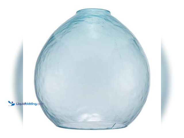 Lot 49-3563480 - QTY 3 - 7.16 in. Blue Tint Bubble Glass Globe Pendant Lamp Shade With 2.25 in. Lip Fitter. Model # 8...
