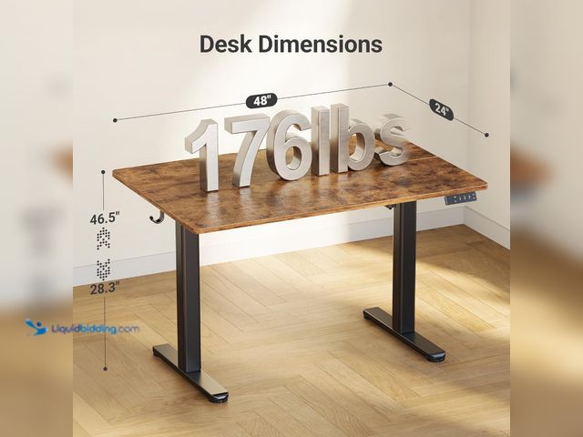 Lot 49-5542887 - Claiks Electric Standing Desk, Adjustable Height Stand up Desk, 24x48 Inches Sit Stand Home Office D...