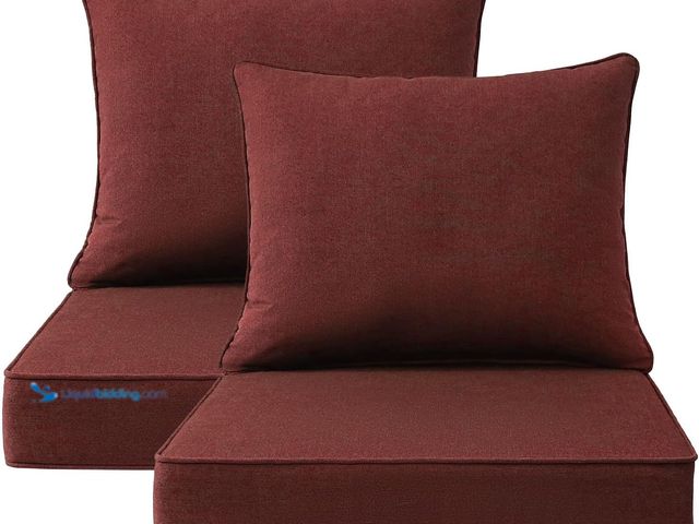 Lot 49-5437243 - Sunbrella Outdoor Patio Chair Cushions Set, 24" x 24", Set of 2, Water-Repellent, Fade Resistant, De...