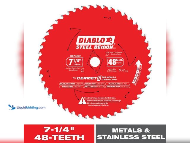 Lot 49-5453468 - DIABLO 7-1/4 in. Steel Demon Cermet II Circular Saw Blade for Metal and Stainless Steel Cutting. [Mo...