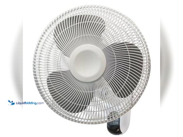 Lot 49-3564895 - Hampton Bay 16 in. Indoor Wall Mount Fan with Remote. Model # WF-16AR. Unused
