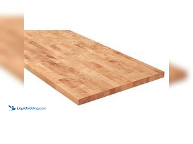 Lot 49-5415196 - HARDWOOD REFLECTIONS 5 ft. L x 30 in. D Unfinished Birch Solid Wood Butcher Block Desktop Countertop...
