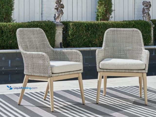 Lot 49-5486999 - Seton Creek Outdoor Dining Arm Chair (Set of 2) Item is unused