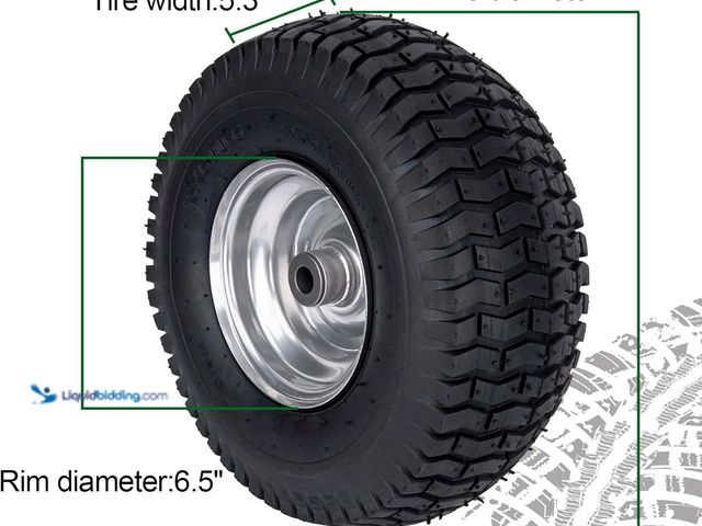 Lot 49-3565426 - QTY 2- 15x6.00-6 Lawn Mower Tire and Wheel Front Tire Compatible with John Deere Craftsman Husqvarna...