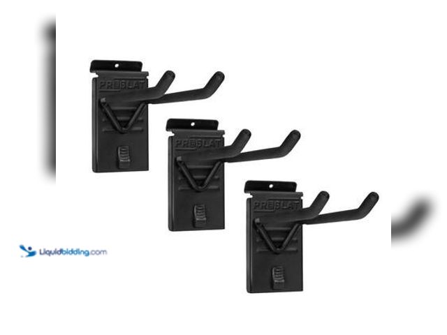 Lot 49-5558933 - Proslat 40 lb. Load Capacity Stealth Double 8 in. Hook in Black (3-Pack) Model # 53010 UNUSED