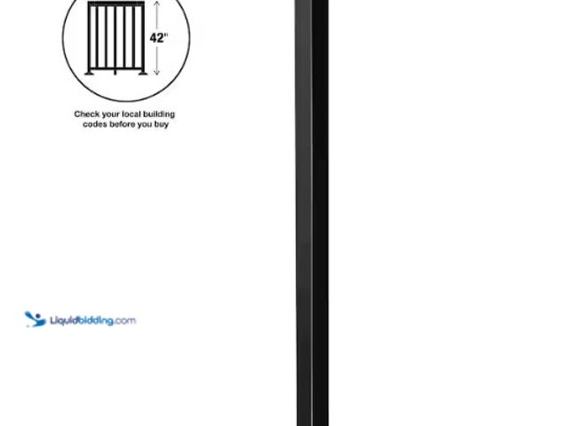 Lot 49-5489167 - PEAK Aluminum Railing 42 in. H x 4 in. W Black Aluminum Deck Railing Stair Post. Model # 50051. New