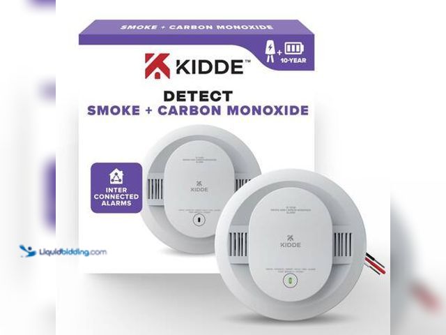 Lot 49-3566604 - Kidde 10-Year Battery and Hardwired Smoke and Carbon Monoxide Detector, Interconnectable and LED War...