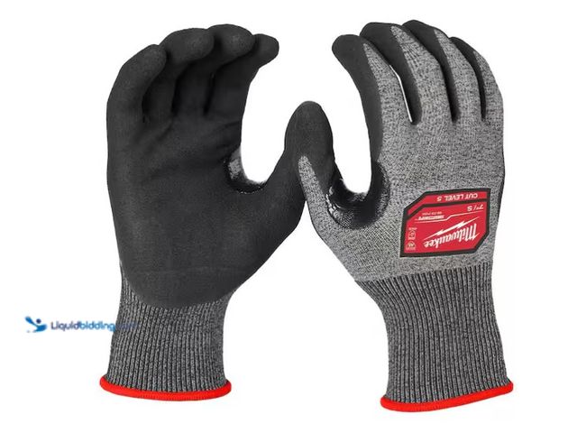 Lot 49-1575418 - Milwaukee X-Large High Dexterity Cut 5 Resistant Nitrile Dipped Outdoor and Work Gloves, Model # 48-...