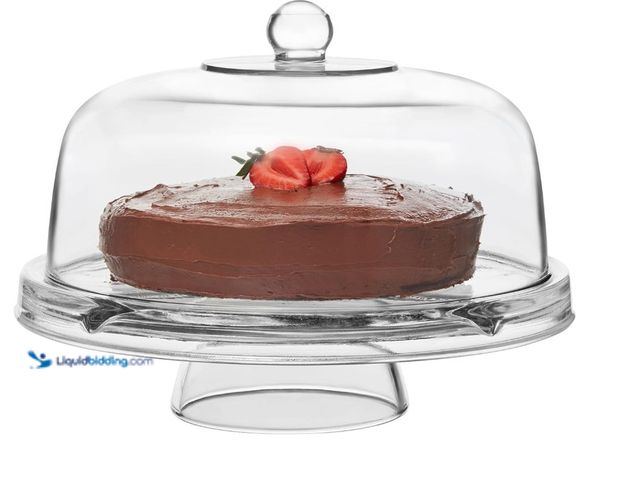 Lot 49-1555693 - Libbey Selene 6-in-1 Multiuse Glass Server, Punch Bowl, Chip and Dip Bowl, Cake Stand , Clear, Model...