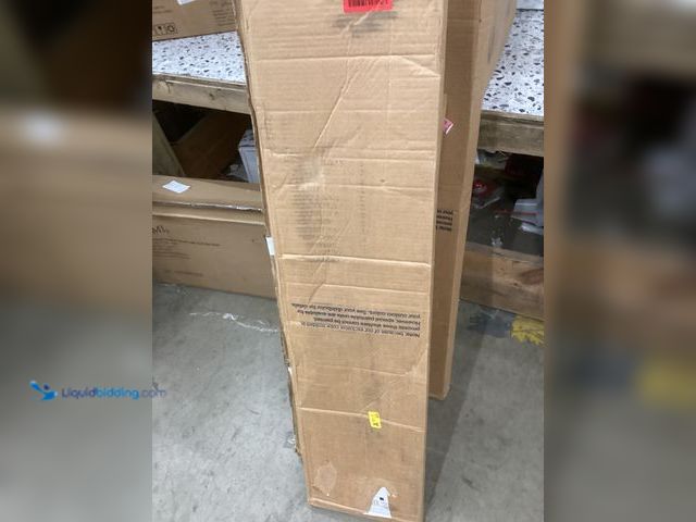 Lot 49-3528110 - 12 in. W x 55 in. H Vinyl Exterior Spaced Board and Batten Shutters Pair in Black 63. Item is unused...