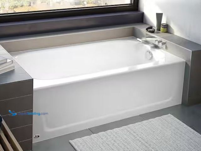 Lot 49-1572267 - Bootz Industries Maui 60 in. x 30 in. Alcove Soaking Bathtub with Right Drain in White Model # 011-3...