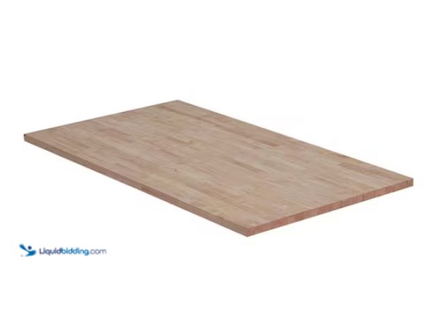 Lot 49-1578417 - Hampton Bay 6 ft. L x 39 in. D Unfinished Hevea Butcher Block Countertop Island with Standard Edge, ...