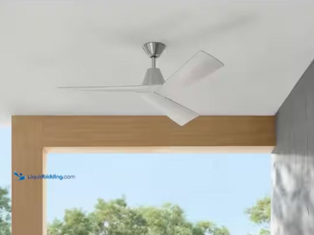 Lot 49-2000044 - Home Decorators Collection Easton 52 in. Indoor/Outdoor Brushed Nickel with Silver Blades Ceiling Fa...