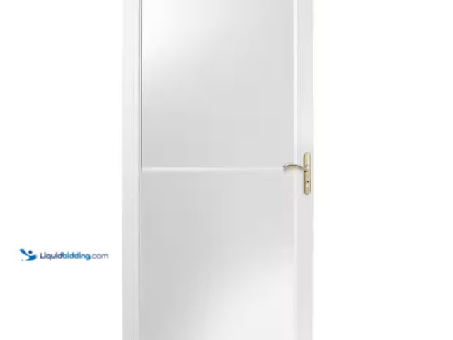 Lot 49-1622631 - Andersen 36 in. x 80 in. 3000 Series White Universal Self-Storing Aluminum Storm Door with Brass Har...