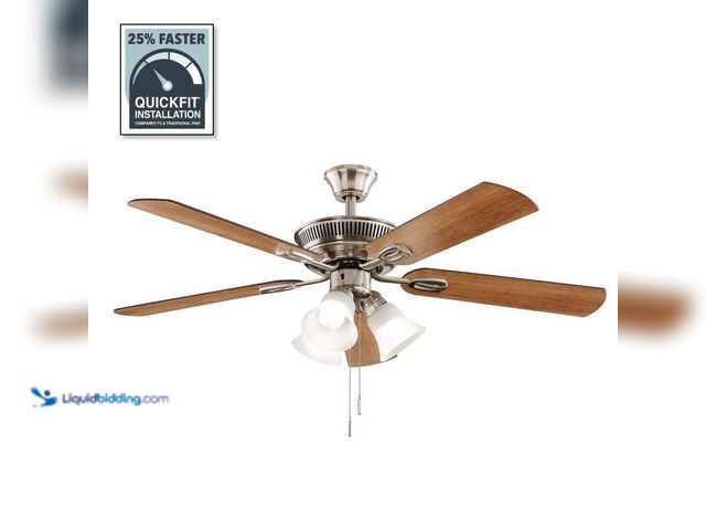 Lot 49-5435969 - Hampton Bay
Glendale III 52 in. LED Indoor Brushed Nickel Ceiling Fan with Light and Pull Chain Unu...
