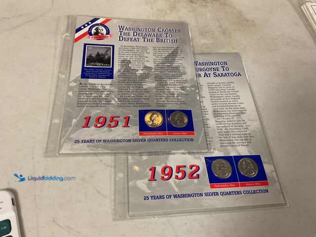 Lot 49-1804593 - 1951 AND 1952 WASHINGTON QUARTER SETS WITH STAMPS