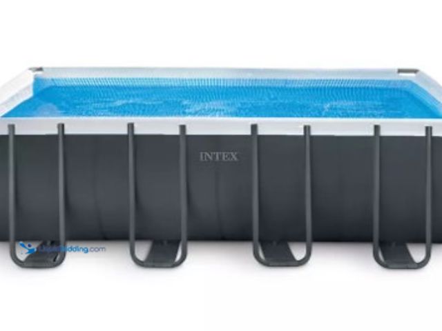 Lot 49-1519324 - Intex 18ft x 9ft x 52in Ultra XTR Rectangular Pool with Sand Pump, Ladder, Ground Cloth & Cover, Mod...
