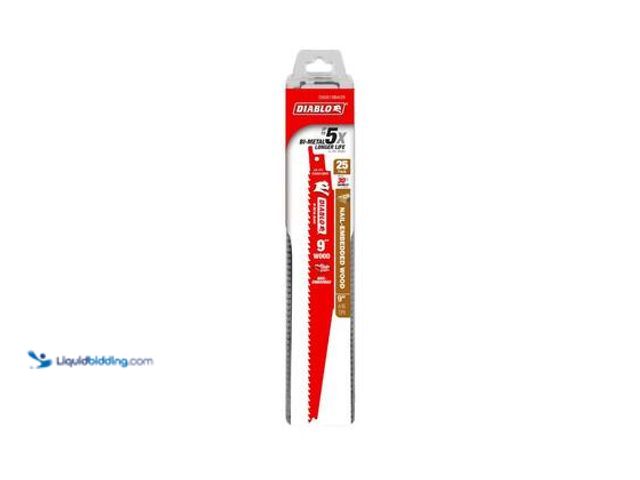 Lot 49-5558929 - DIABLO 9 in. 4/6 TPI Bi-Metal Reciprocating Saw Blades for Nail-Embedded Wood (25-Pack) Model # DS09...
