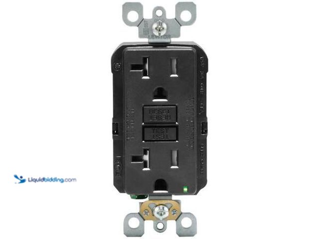 Lot 49-5581683 - QTY 2 - Leviton 20 Amp 125-Volt Duplex SmarTest Self-Test Tamper Resistant GFCI Outlet, Black Model ...