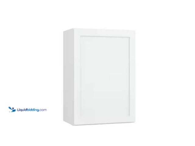 Lot 49-1577055 - Hampton Bay Courtland 21 in. W x 12 in. D x 30 in. H Assembled Shaker Wall Kitchen Cabinet in Polar ...