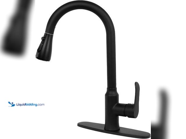 Lot 49-5463511 - MAKEIN Matte Black Kitchen Faucets with Pull Down Sprayer, Single-Handle Kitchen Sink Faucets - Stai...