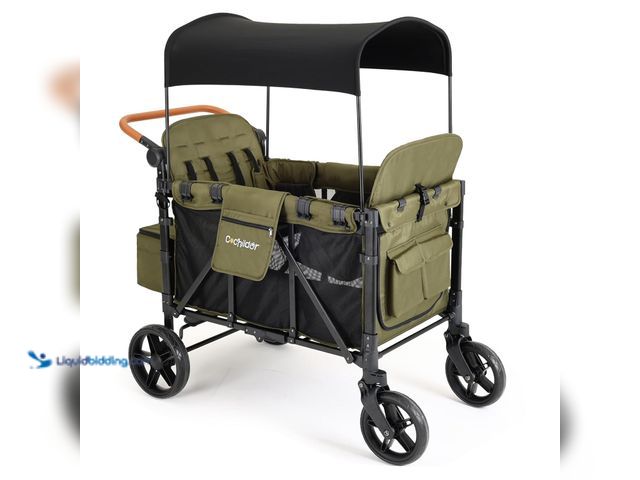 Lot 49-3521911 - Elite 4-Seater Wagon Stroller for 2-4 Kids, One-Hand Fold, High Seats with 5 Point Harness, Adjustab...