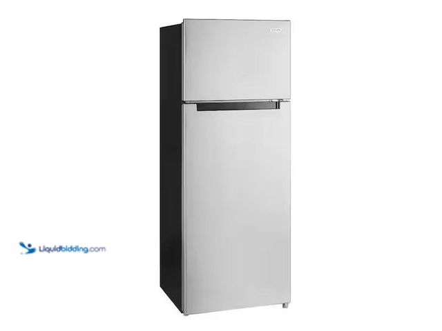 Lot 49-1572040 - Vissani 7.2 cu. ft. Top Freezer Refrigerator in Fingerprint Resistant Stainless Steel Look Model # M...