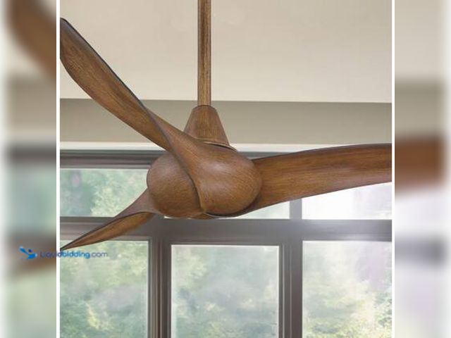 Lot 49-5558970 - MINKA-AIRE Wave 44 in. Indoor Distressed Koa Ceiling Fan with Remote Control Model # F854-DK NEW