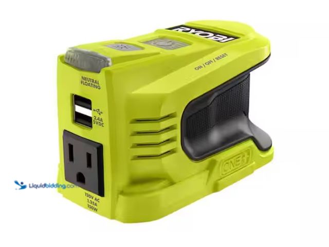 Lot 49-1578238 - RYOBI 18V ONE+ 150-Watt Portable Battery Inverter Power Source (Tool Only), Model # RYi150BGA, Sligh...