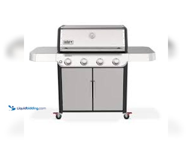 Lot 49-5407314 - Weber Genesis S-415 4-Burner Liquid Propane Gas Grill in Stainless Steel. Model # 1500539. Unused