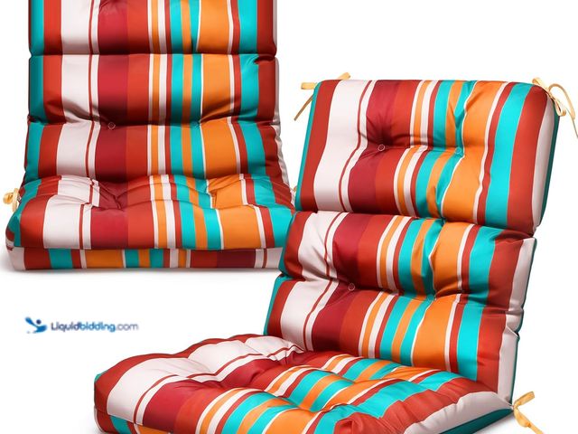Lot 49-5448729 - 2 Pack High Back Outdoor Chair Cushions Bulk Waterproof Indoor Outdoor Chair Cushion Seat and Back R...