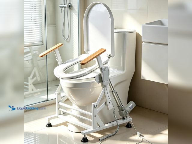 Lot 49-3565414 - Lift Toilet Seat for Elderly with Wooden Armrests, FSÄ/HSÄ Eligible Electric Sit to Stand Lift for E...