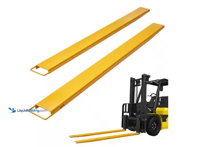 Lot 49-1575882 - VEVOR Pallet Fork Extensions 96 in. L x 4.5 in. W Heavy-Duty Carbon Steel Fork Extensions for Forkli...