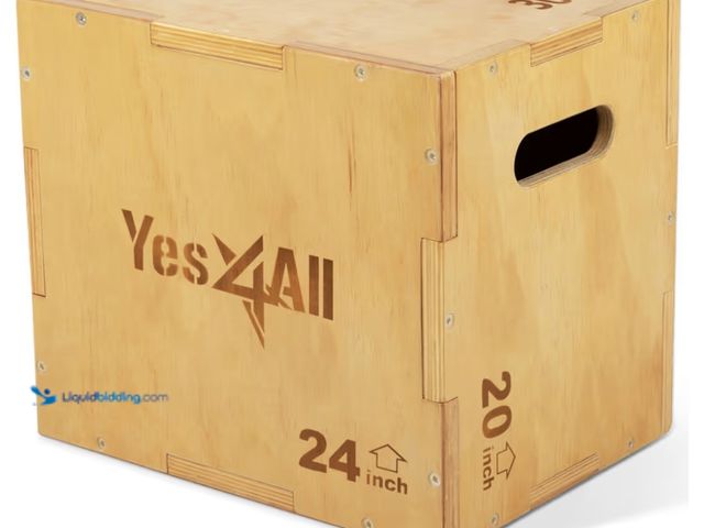 Lot 49-1807080 - Yes4All wood Plyo box 3 in 1
 30x24x20
Opened Box  /  Retails for $145