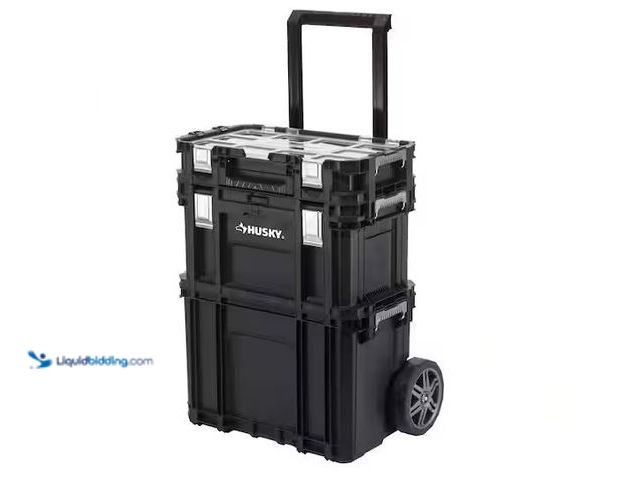Lot 49-5545839 - Husky
Connect Stackable 22 in. Rolling Tool Cart, 22 in. Tool Box, and Pro Small Parts Organizer Wi...