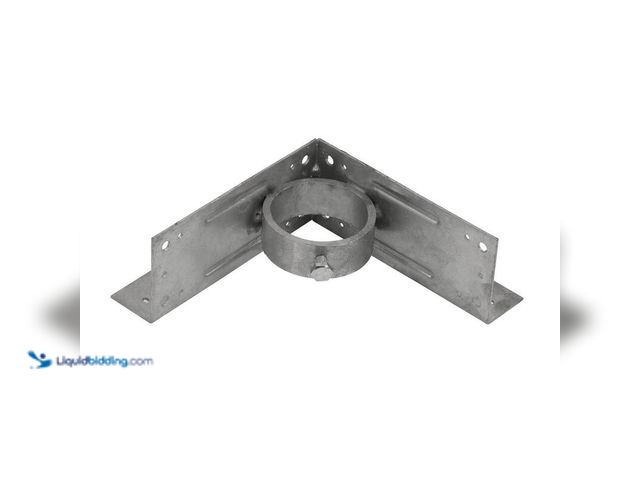 Lot 49-5414340 - (4) Everbilt 2-3/8 in. Galvanized Steel Chain Link Fence Corner Wood Post Adapter, Model#1005-805-53...