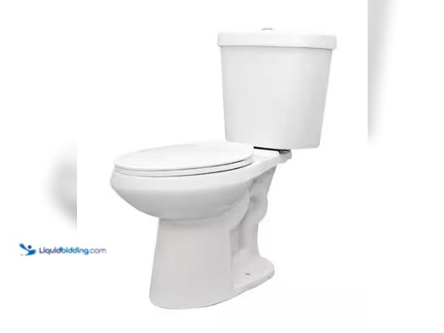 Lot 49-1569774 - Glacier Bay 12 inch Rough In Two-Piece 1.1 GPF/1.6 GPF Dual Flush Elongated Toilet in White Seat Inc...