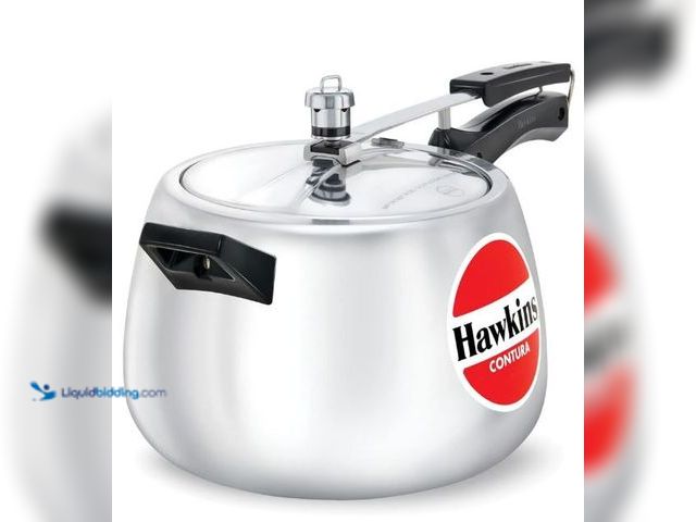 Lot 49-1558972 - Hawkins 6.5 Liter Contura Pressure Cooker, Handi Inner Lid Cooker, Silver (HC65), Model # B00SWVB5MG...