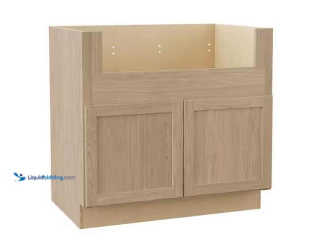 Lot 49-1624562 - Hampton Bay Sinclair 36 in. W x 24 in. D x 34.5 in. H Assembled Apron Farm Sink Base Kitchen Cabinet...