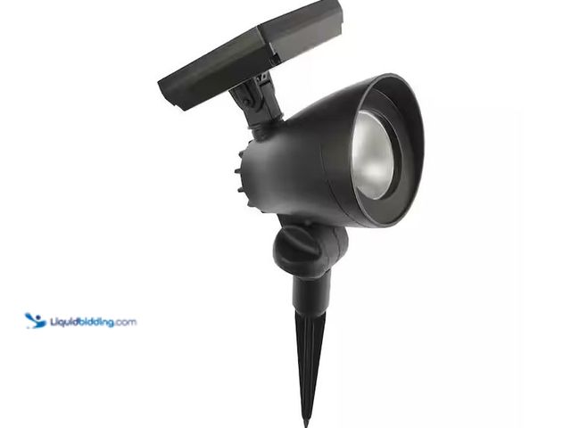 Lot 49-5555520 - Hampton Bay
55 Lumen Black LED Weather Resistant Outdoor Solar Spot Light with Adjustable Head, Fac...