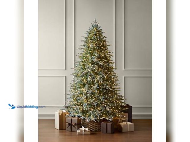 Lot 49-5572248 - Home Decorators Collection 7.5 ft SMART Grand Duchess Twinkling Balsam Fir Flocked LED Pre-Lit Tree....