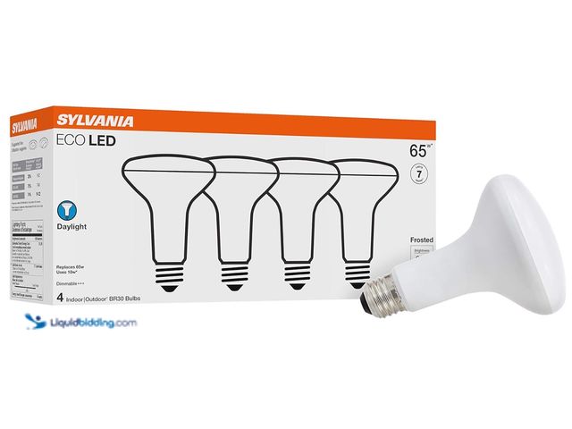 Lot 49-1570236 - Lot of (16) pcs. Sylvania ECO LED Light Bulb, BR30, 65W=10W, 7 Year, 650 Lumens, Frosted, Dimmable, ...