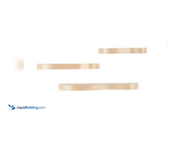 Lot 49-5485450 - Litton Lane 30 in. W x 7 in. D Light Brown Handmade Wood Decorative Wall Shelf with Various Sizes (S...