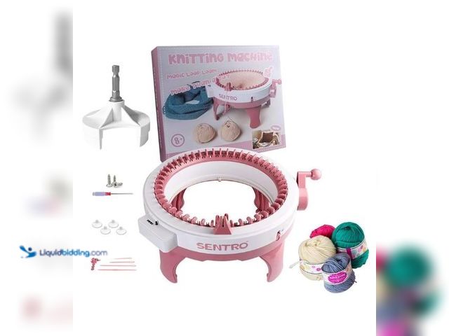 Lot 49-3432558 - SENTRO 48 Needles Knitting Machine with Electric Adapter, Smart Weaving Loom Round Spinning Crochet ...