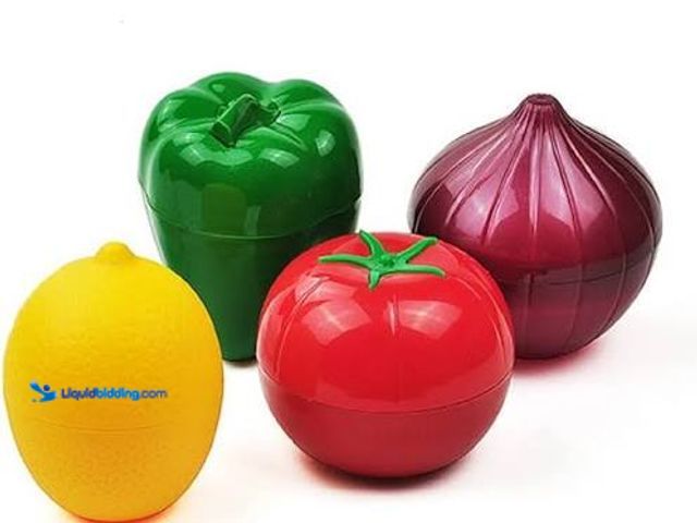 Lot 49-5543222 - QTY 20 - Target Brand - Various plastic vegetable shaped containters with lids. Unused.