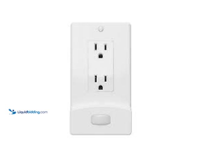 Lot 49-5415440 - Qty 4. White 1-Gang Motion Activated Decor Plastic Wall Plate with Built-In Nightlight. Model # GC-M...