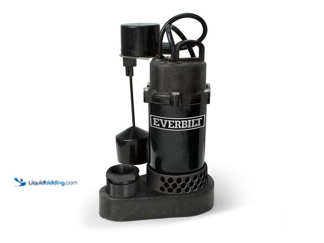 Lot 49-2021688 - Everbilt 1/4 HP Aluminum Submersible Sump Pump Vertical Switch. Model # HDSP25V. MSRP $94. Used. Wor...