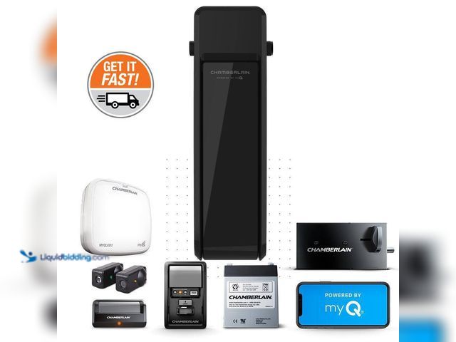 Lot 49-5512495 - Chamberlain Wall Mount Drive Ultra-Quiet Smart Garage Door Opener with Battery Backup and WiFi Conne...